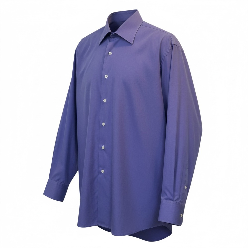 IZOD Men's Size XLarge classic purple silky poplin long sleeve Dress Shirt